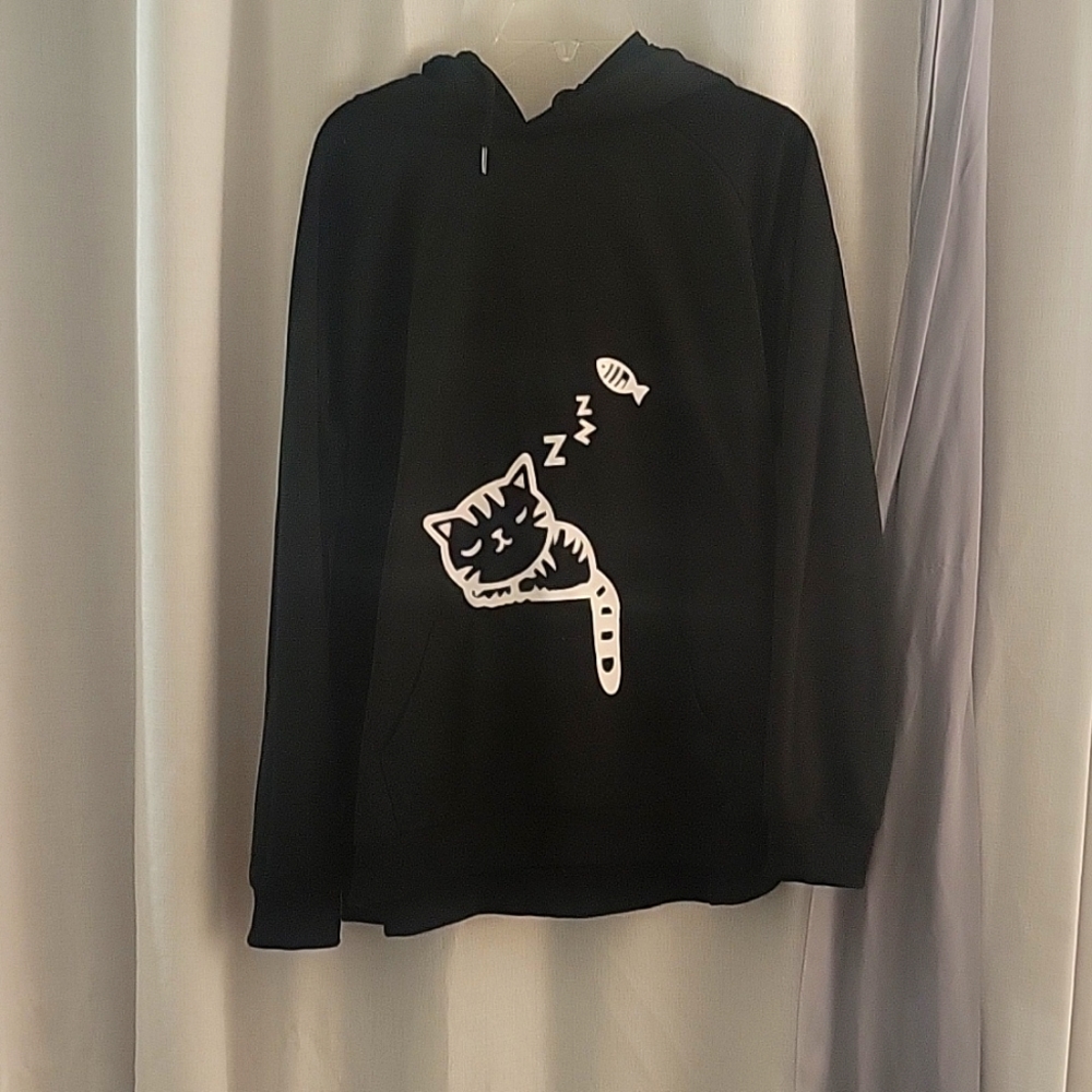 Black and white kitty hoodie